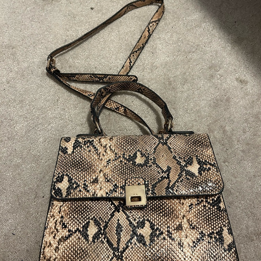 Elegant Snake Print Handbag